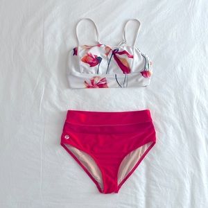 Nani Kala Surf Crop and Strawberry Colorblock bottoms - Size S